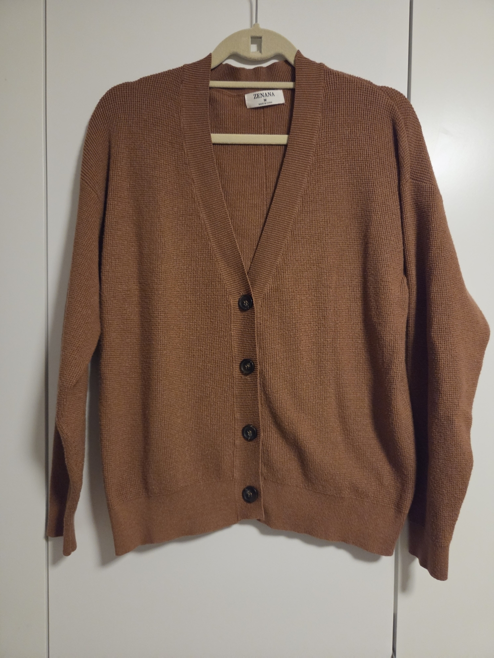 Zenana Outfitters Rust Brown Button-Front Cardigan